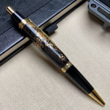 Кулькова ручка NV-062 дерево мореного дуба і золота поталь