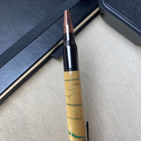 Унікальна кулькова ручка  ручної роботи із механізмом затвору NV-084 виготовлена деревини ясена і епоксидки