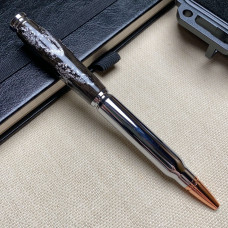 Кулькова ручка NV-060 дерево мореного дуба і срібна поталь