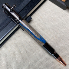Кулькова ручка із механізмом затвору NV-084 деревина мореного ясена і епоксидна смола