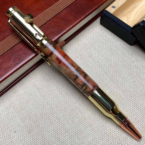 Кулькова ручка із механізмом затвору NV-085, дерево клена та епоксидна смола