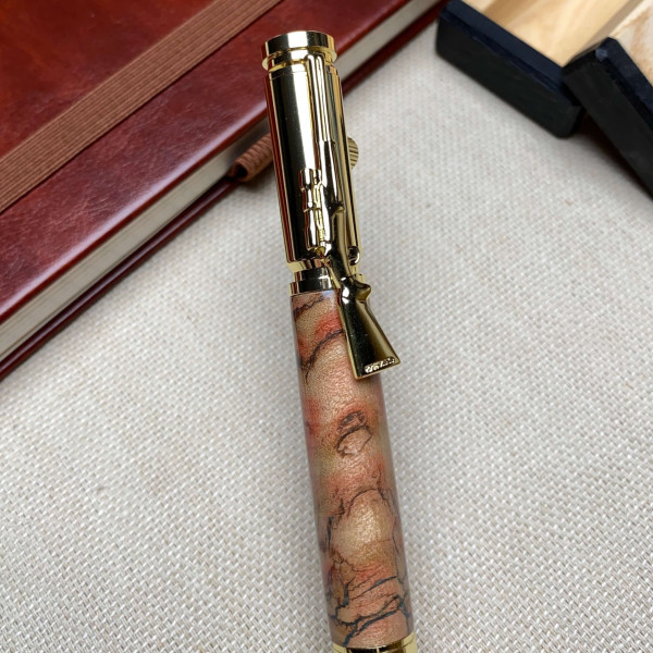 Кулькова ручка із механізмом затвору NV-085, дерево клена та епоксидна смола