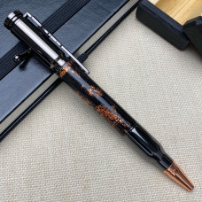 Кулькова ручка із механізмом затвору NV-084, морений дуб та бронзова поталь