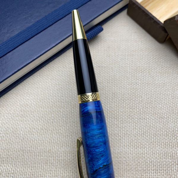 Кулькова ручка ручної роботи NV-062 виготовлена із деревини капового клена