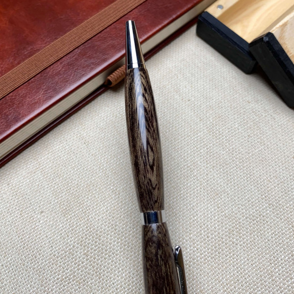 Кулькова ручка ручної роботи NV-005 дерево мореного ясена