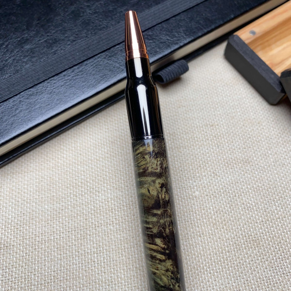 Унікальна кулькова ручка із механізмом затвору NV-084 з дерева модифікованого капового клена