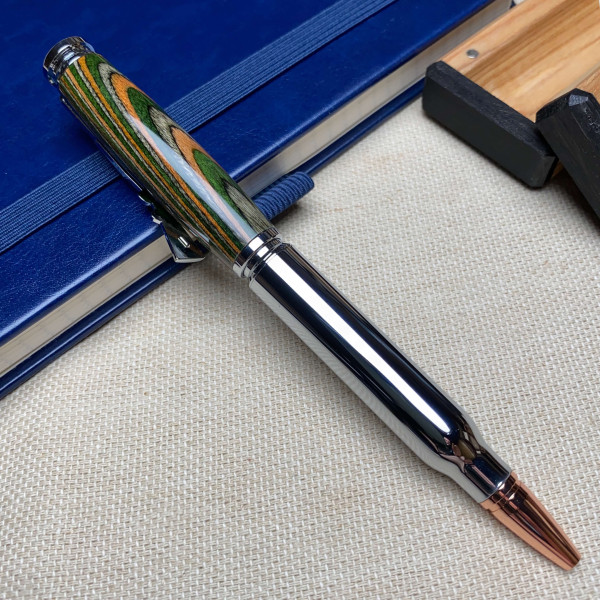 Кулькова ручка ручної роботи NV-060 мультиколірна деревина
