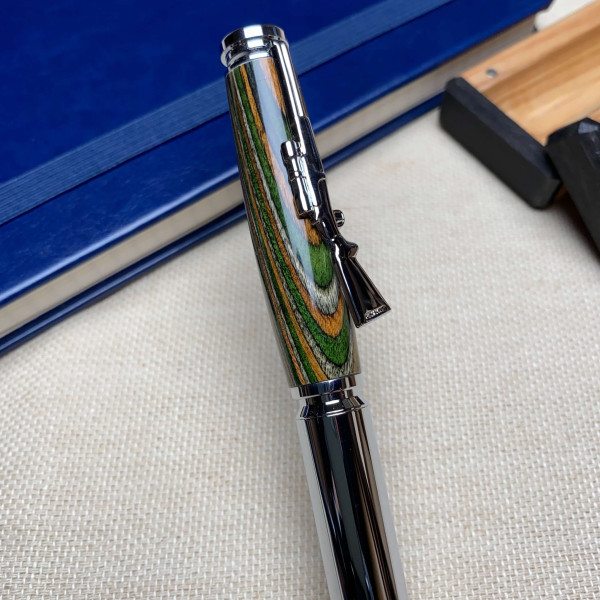 Кулькова ручка ручної роботи NV-060 мультиколірна деревина