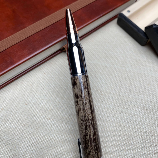 Унікальна кулькова ручка із механізмом затвору NV-084 з деревини мореного ясена