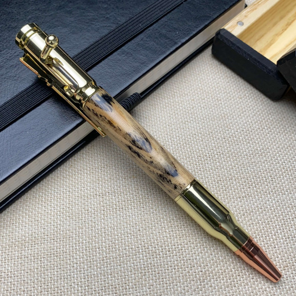 Кулькова ручка із механізмом затвору NV-084 виготовлена із дерева сосни (модифіковане)