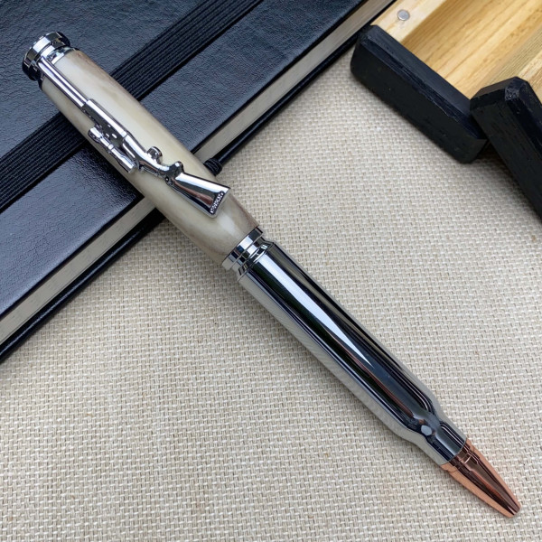 Кулькова ручка ручної роботи NV-060 із справжнього оленячого рогу