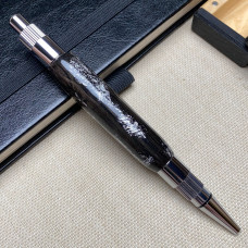 Кулькова ручка NV-131 дерево мореного дуба та срібна поталь