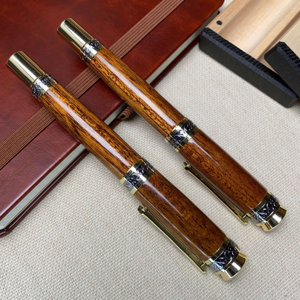 Подарунковий комплект ручок ручної роботи NV-516 тропічне червоне дерева - мербау