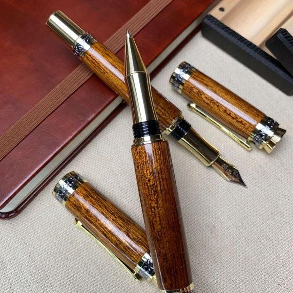 Подарунковий комплект ручок ручної роботи NV-516 тропічне червоне дерева - мербау