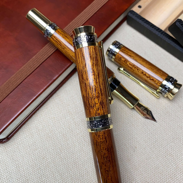 Подарунковий комплект ручок ручної роботи NV-516 тропічне червоне дерева - мербау