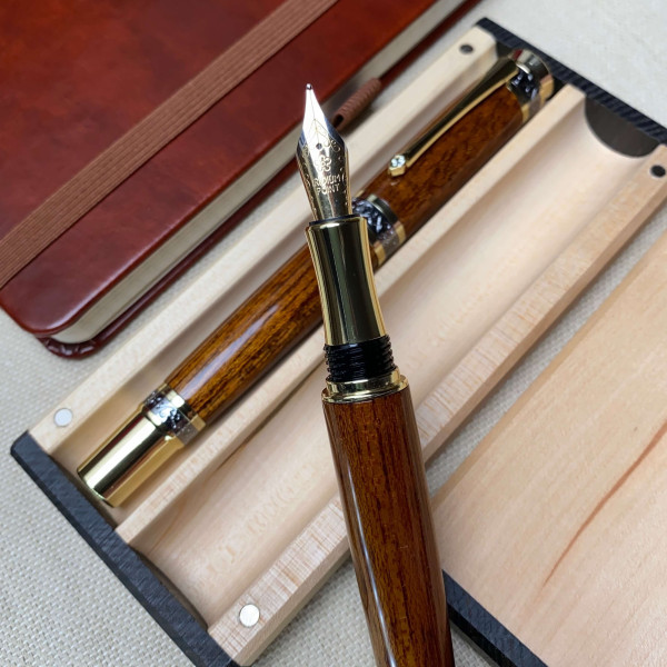 Подарунковий комплект ручок ручної роботи NV-516 тропічне червоне дерева - мербау