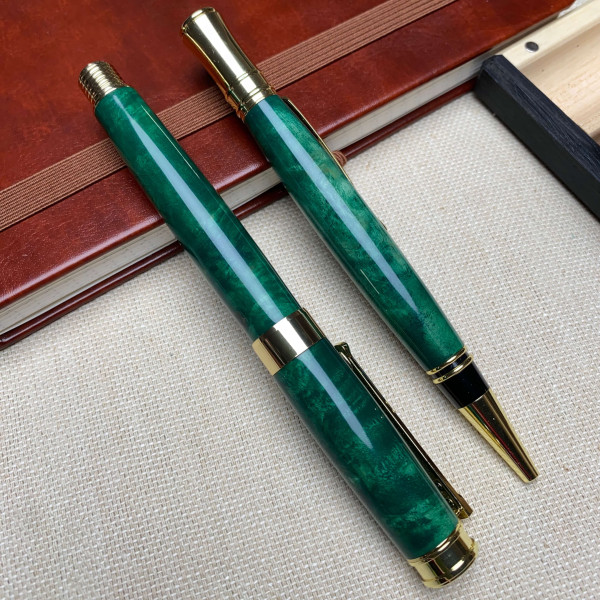 Подарунковий комплект ручок ручної роботи NV-341/173 деревина капового клена (модифікована)