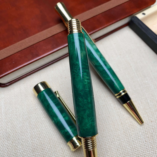 Подарунковий комплект ручок ручної роботи NV-341/173 деревина капового клена (модифікована)