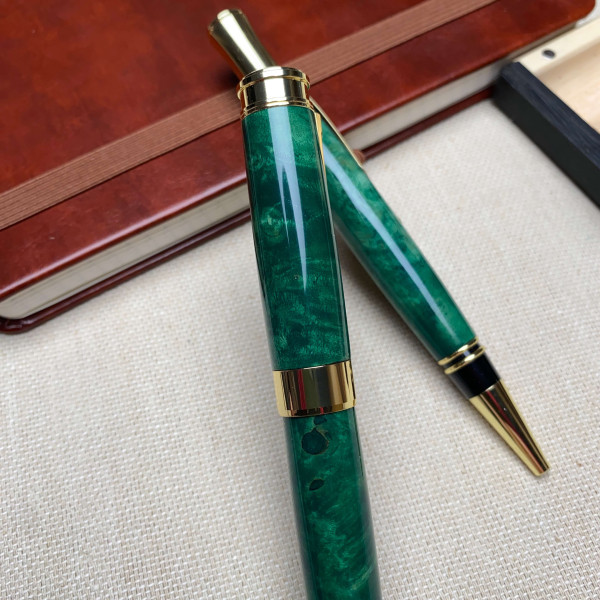 Подарунковий комплект ручок ручної роботи NV-341/173 деревина капового клена (модифікована)