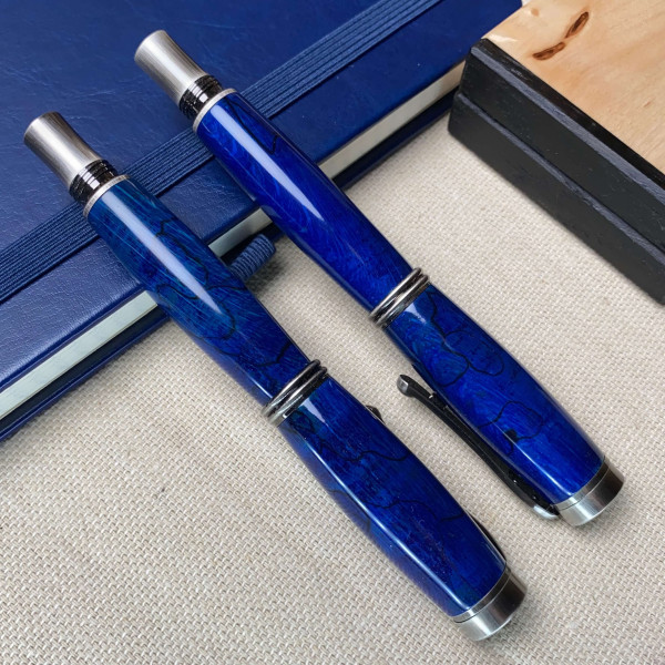 Подарунковий комплект ручок ручної роботи NV-234 дерево шпальтового бука (модифіковане)