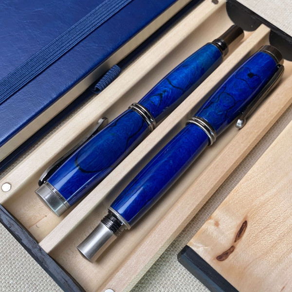 Подарунковий комплект ручок ручної роботи NV-234 дерево шпальтового бука (модифіковане)