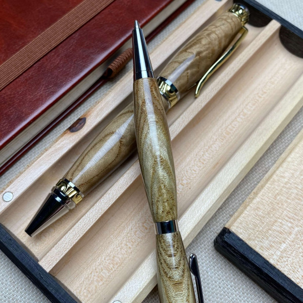 Подарунковий комплект ручної роботи: ручка + олівець NV-057/002 японське коркове дерева