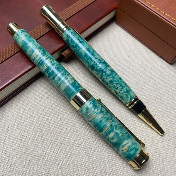 Унікальний комплект ручок ручної роботи NV-341/173 деревина капового клена (модифікована)