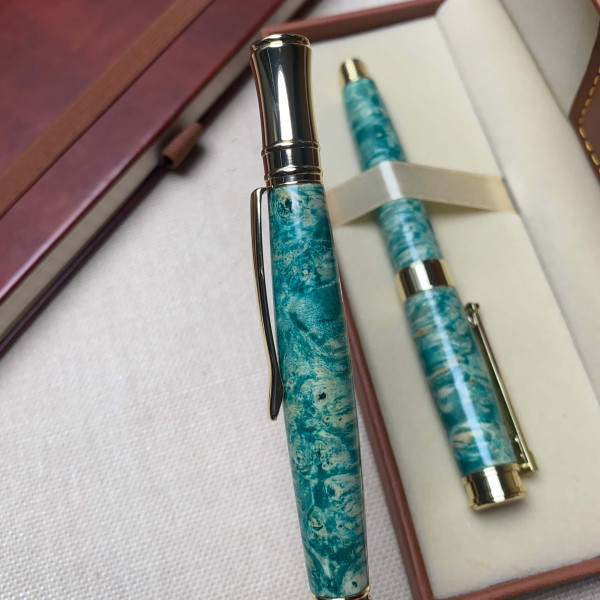 Унікальний комплект ручок ручної роботи NV-341/173 деревина капового клена (модифікована)