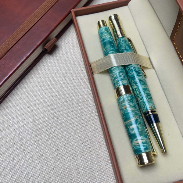 Унікальний комплект ручок ручної роботи NV-341/173 деревина капового клена (модифікована)