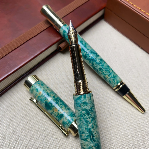 Унікальний комплект ручок ручної роботи NV-341/173 деревина капового клена (модифікована)