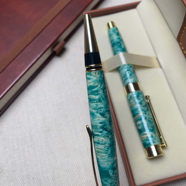 Унікальний комплект ручок ручної роботи NV-341/173 деревина капового клена (модифікована)