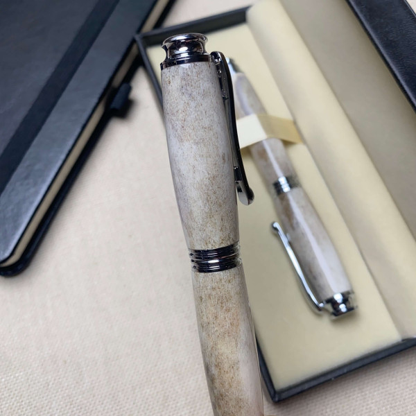 Подарунковий комплект ручок ручної роботи NV-355 справжній оленячий ріг