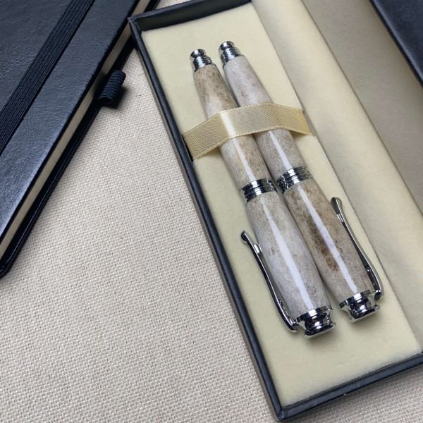 Подарунковий комплект ручок ручної роботи NV-355 справжній оленячий ріг