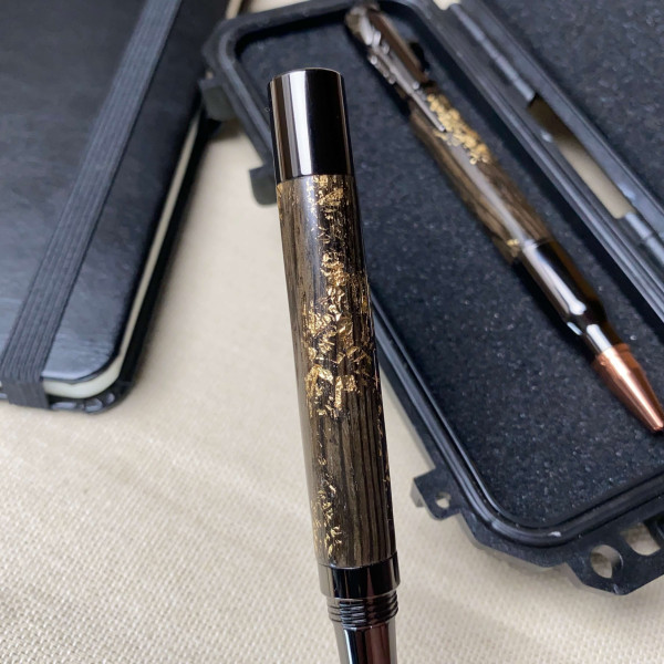 Подарунковий комплект ручок ручної роботи NV-084/452 морений дуб і золота поталь