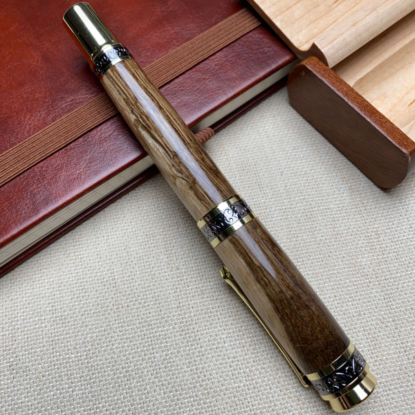 Унікальний комплект NV-516 Ручка-ролер + футляр, дерево мореного дуба