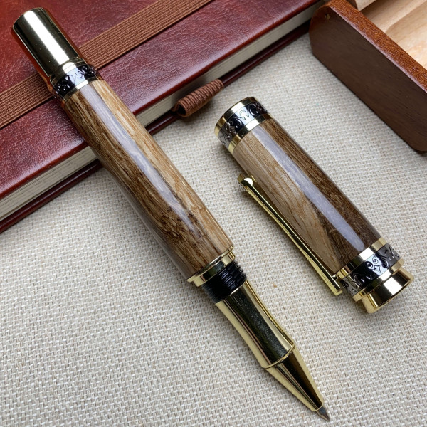 Унікальний комплект NV-516 Ручка-ролер + футляр, дерево мореного дуба