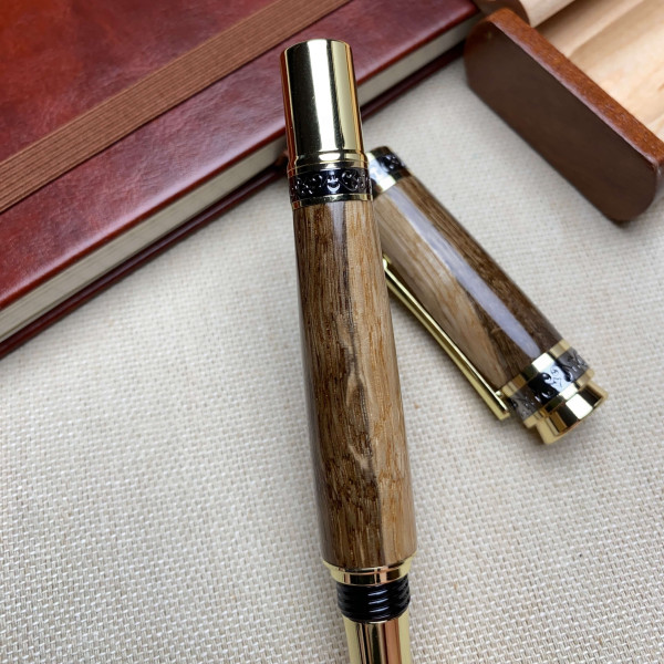 Унікальний комплект NV-516 Ручка-ролер + футляр, дерево мореного дуба