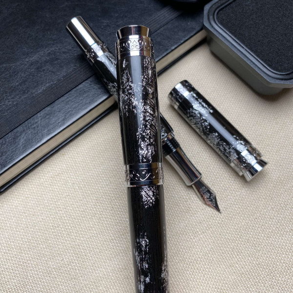 Комплект ручок NV-516, дерево мореного дуба та срібна поталь