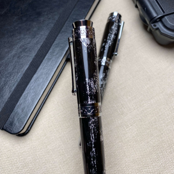 Комплект ручок NV-516, дерево мореного дуба та срібна поталь