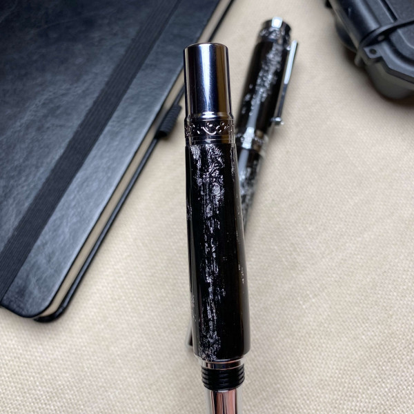 Комплект ручок NV-516, дерево мореного дуба та срібна поталь