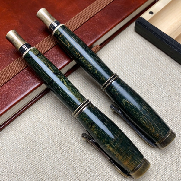 Унікальний комплект ручок: ролер + перова NV-234 дерево шпальтового клена (модифіковане)