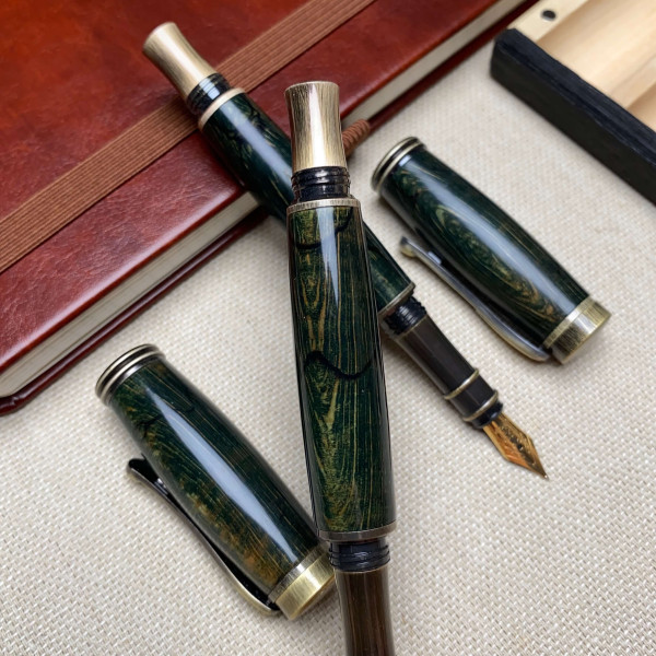 Унікальний комплект ручок: ролер + перова NV-234 дерево шпальтового клена (модифіковане)