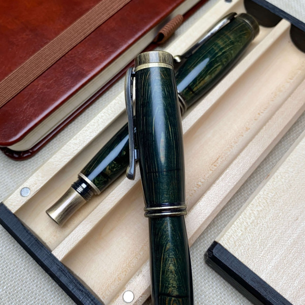 Унікальний комплект ручок: ролер + перова NV-234 дерево шпальтового клена (модифіковане)
