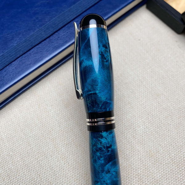 Унікальна перова ручка NV-071 ручної роботи, виготовлена із деревини капового клена