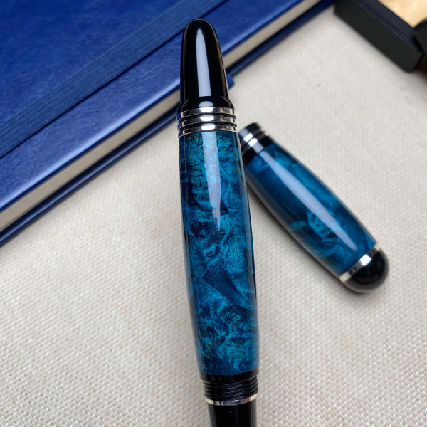 Унікальна перова ручка NV-071 ручної роботи, виготовлена із деревини капового клена