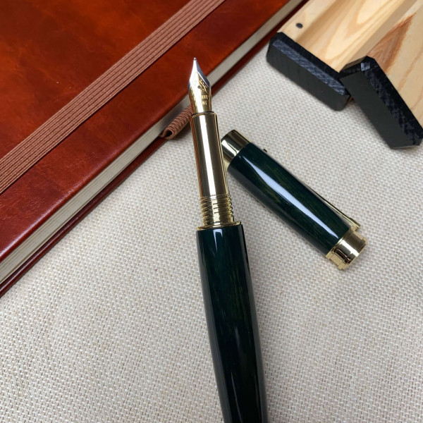 Перова ручка ручної роботи NV-341 модифіковане дерево горіха