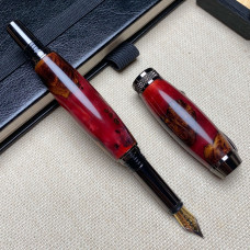 Унікальна перова ручка NV-694 дерево капового клена та епоксидна смола