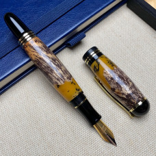 Унікальна перова ручка NV-071 дерево + епоксидна смола + мох