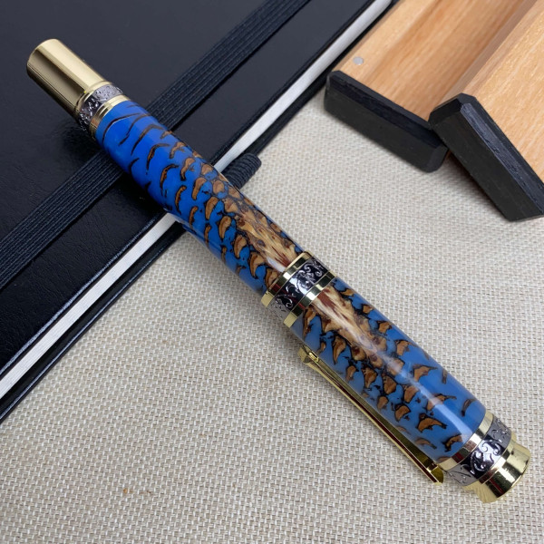 Унікальна перова ручка ручної роботи NV-516 справжня шишка та епоксидна смола