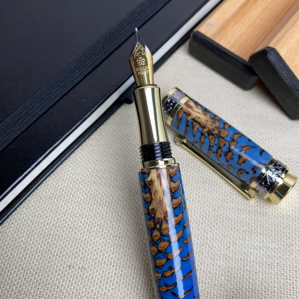 Унікальна перова ручка ручної роботи NV-516 справжня шишка та епоксидна смола